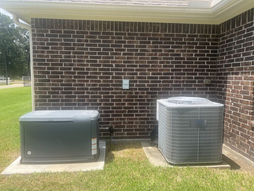 Home standby generator installation, used to illustrate the generator wattage calculator guide.